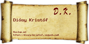 Diósy Kristóf névjegykártya